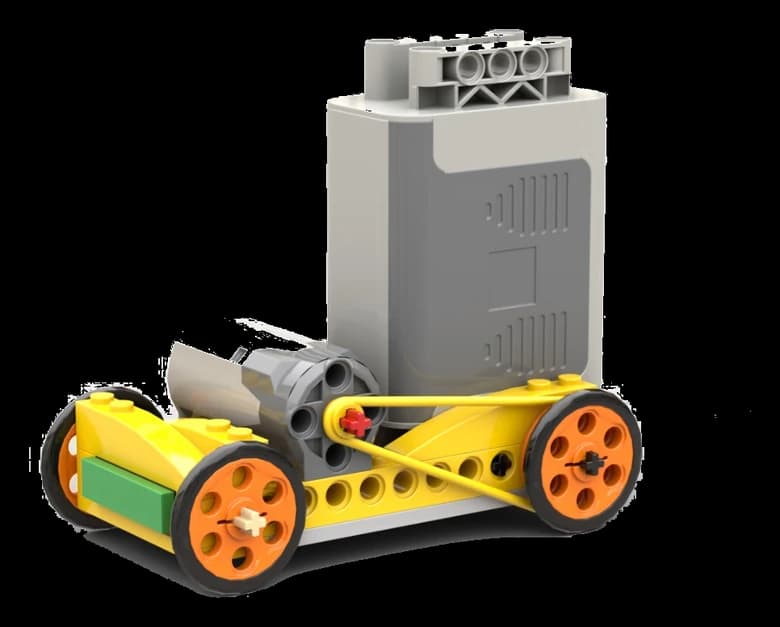 Rennauto mit Motor aus Bausteinen