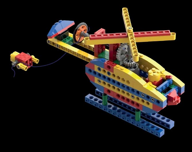 Rettungshubschrauber aus Bausteinen