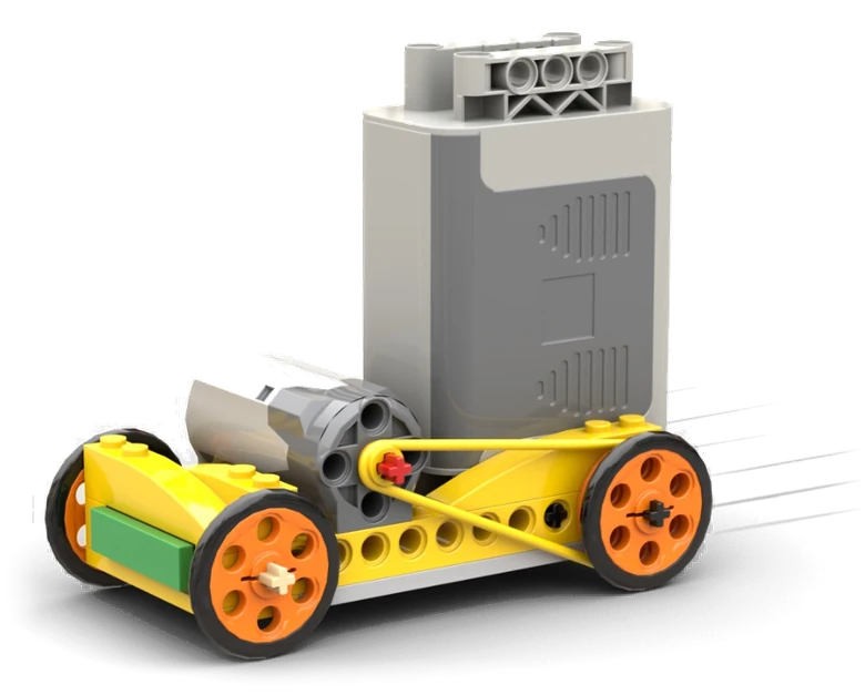 Flitzer aus Bausteinen mit Motor