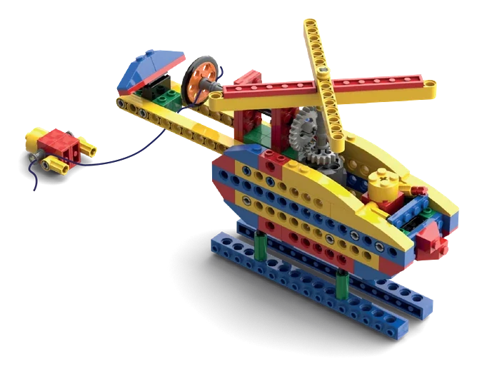 Rettungshubschrauber aus Bausteinen